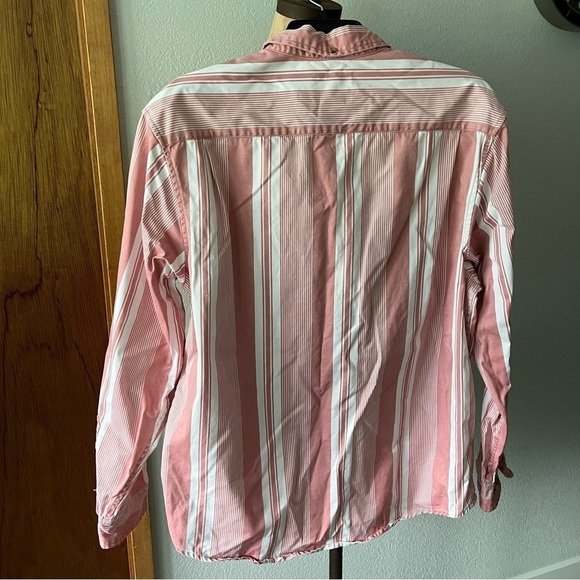 NIKE x SUPREME sz M Long Sleeve Button Down Shirt Red White Striped - Picture 5 of 9